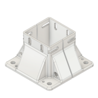 MODULAR SOLUTIONS FOOT 90MM X 90MM (4) SIDED FOOT W/12MM FLOOR ANCHOR HOLES, HEIGHT = 105MM